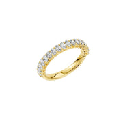 Demi-alliance 17 diamants naturels ovales 1.00 carat or jaune Emanuela